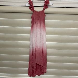 Pink And White Ombré Maxi Dress